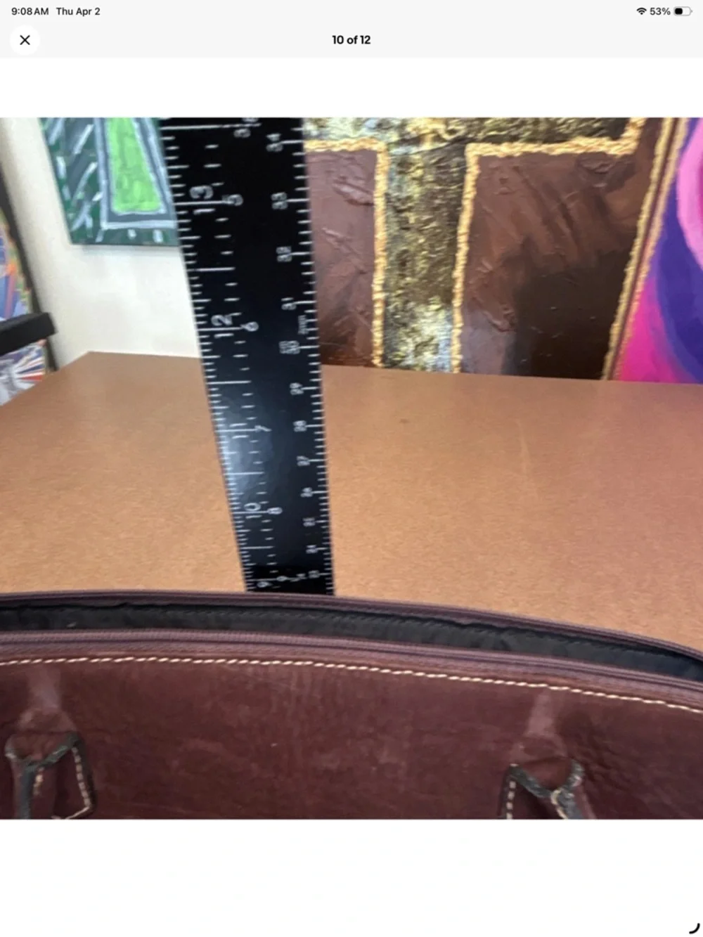 Western-Inspired handmade Brown & Cream handbag with Leather Trim
